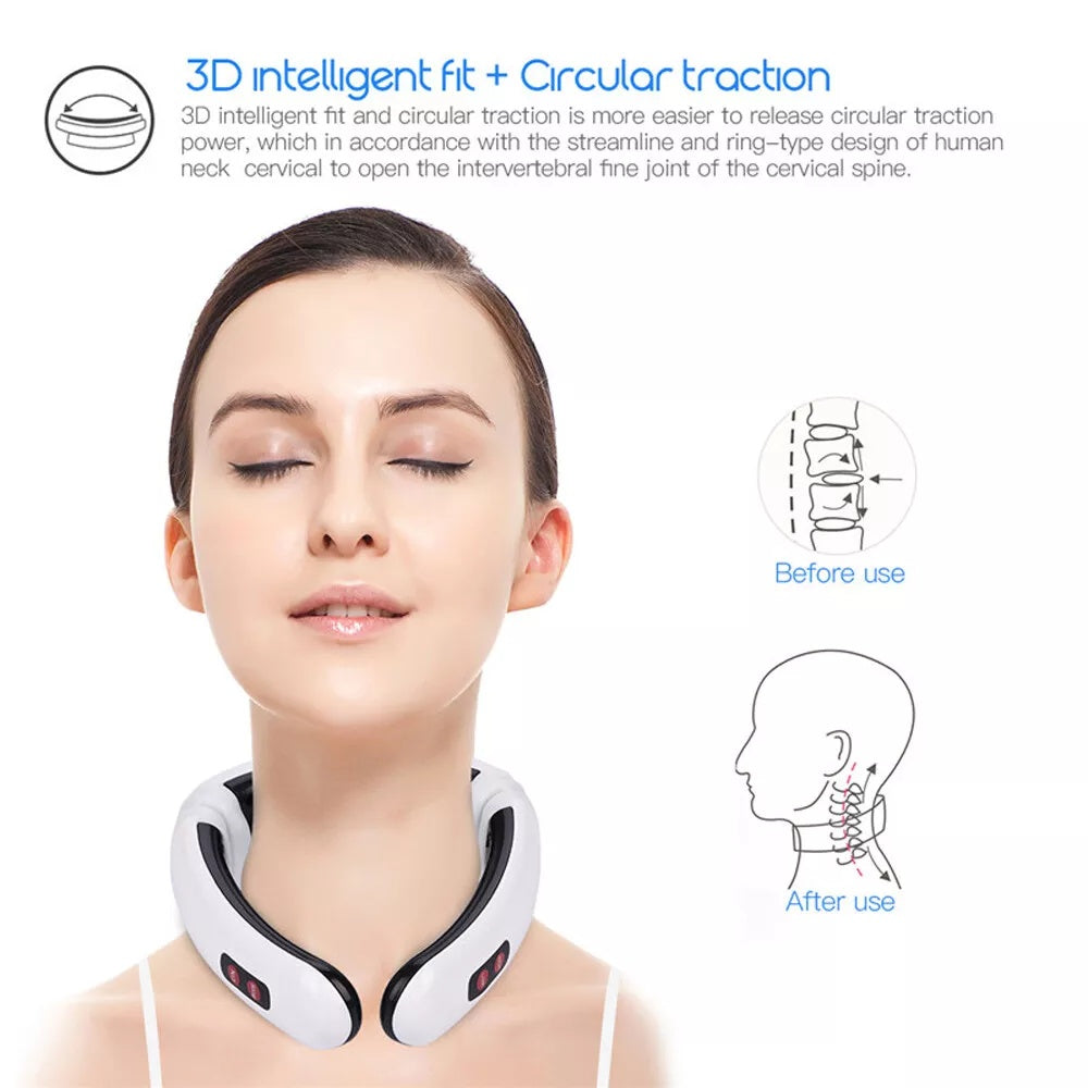 Electric Tens Unit Pulse Neck Massager Magnetic Pulse Therapy Vertebra Relax Electric Tens Unit Pulse Neck Massager Magnetic Pulse Therapy Vertebra Relax